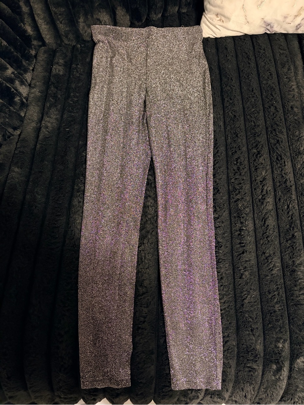 Forever 21 Iridescent Sparkle Leggings - Purple Silver